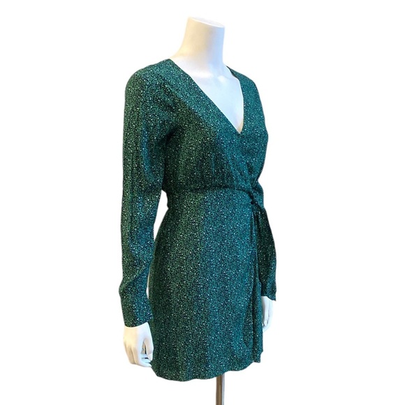 NWT SANCTUARY Green Leopard Wrap Dress, size 2 - Picture 6 of 9